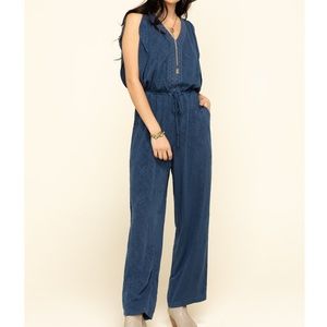 NWT Ariat Why Not Romper Jumper Blue with pockets Womens Size Medium